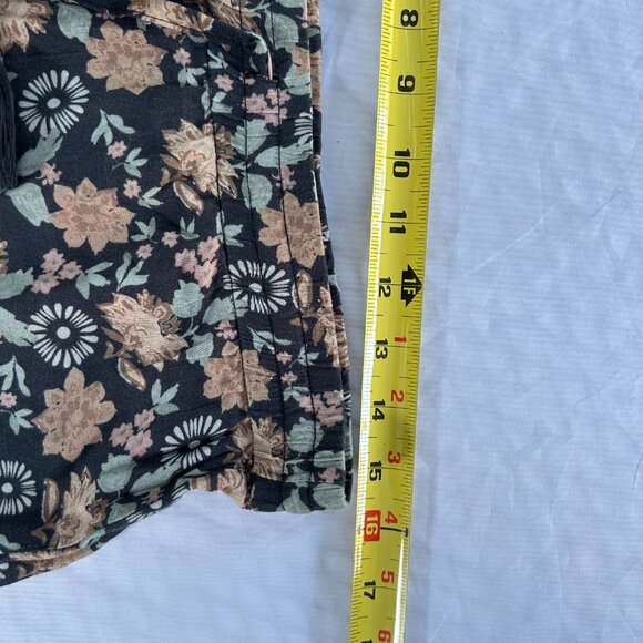 Cost Plus World Market Floral Straight Leg Pants - Black and Tan - Picture 8 of 9